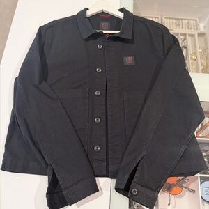 Women's Black cotton Work Jacket - Topo Designs Cotton Button-Up